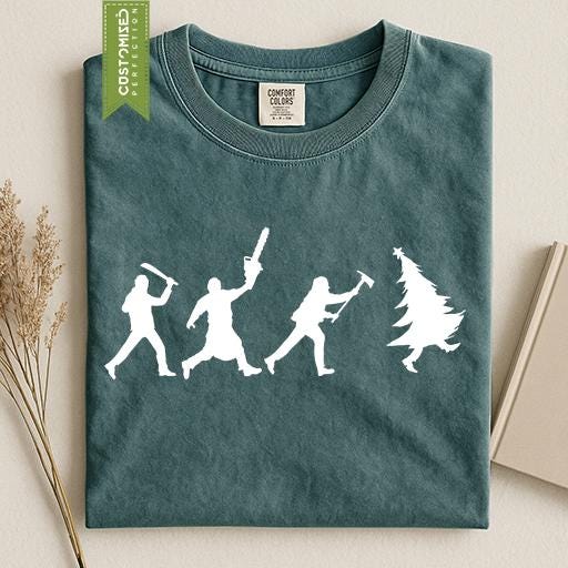 Comfort Colors® Christmas Tree Warrior Shirt, Funny Holiday Tee, Christmas Tree Graphic, Festive Winter Gift