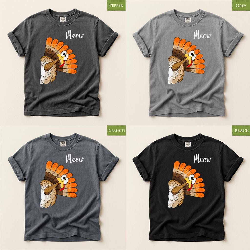 Comfort Colors® Funny Turkey Shirt, Thanksgiving Gobbler Tee, Cute Fall Bird Graphic, Holiday Gift