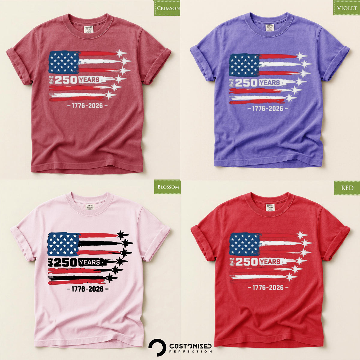 America 250th Anniversary Tee, Comfort Colors® July 4th Shirt, USA Pride
