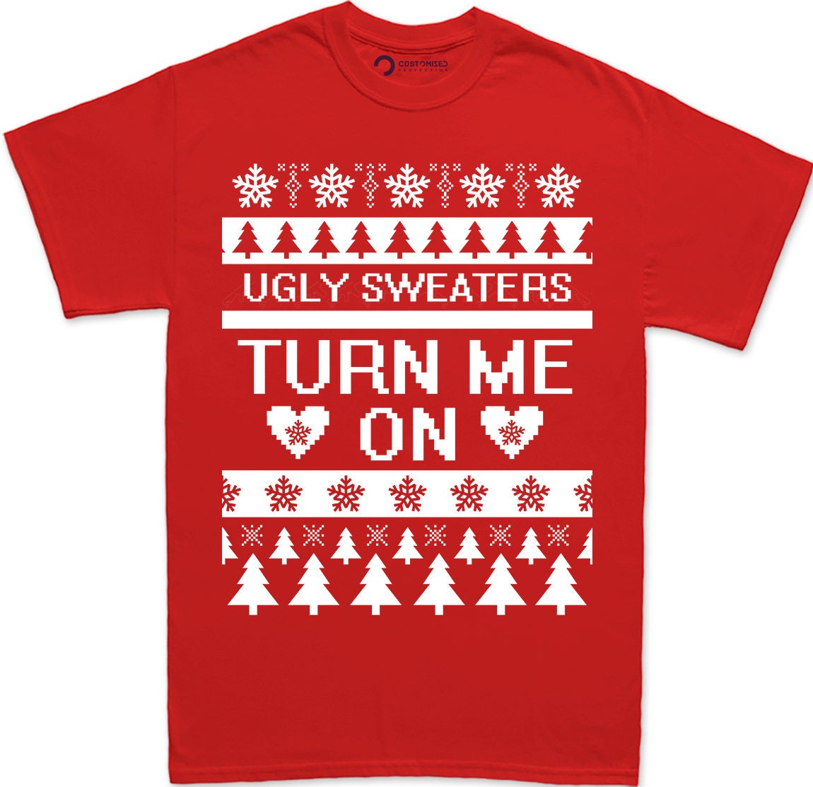 Funny Christmas Shirt for Men, Funny Christmas Gift T shirt, Ugly Christmas Tee, Funny Holiday Shirt, Ugly Sweaters Turn Me On Mens T shirt