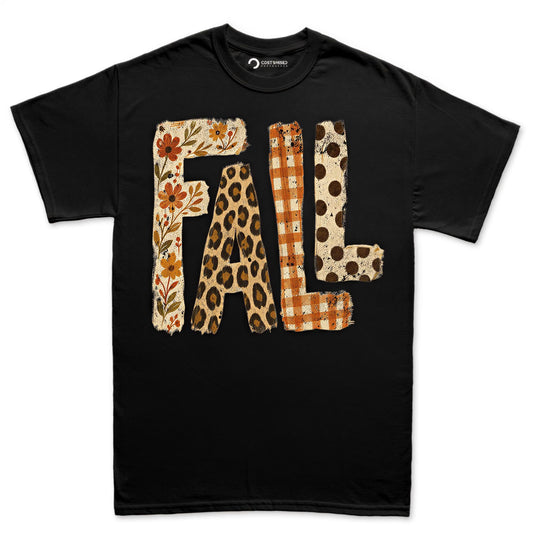 Fall Leopard Plaid Shirt, Autumn Mixed Pattern T-Shirt, Cozy Fall Season Hoodie, Leopard Floral Fall Sweatshirt, Distressed Fall Tee Gift