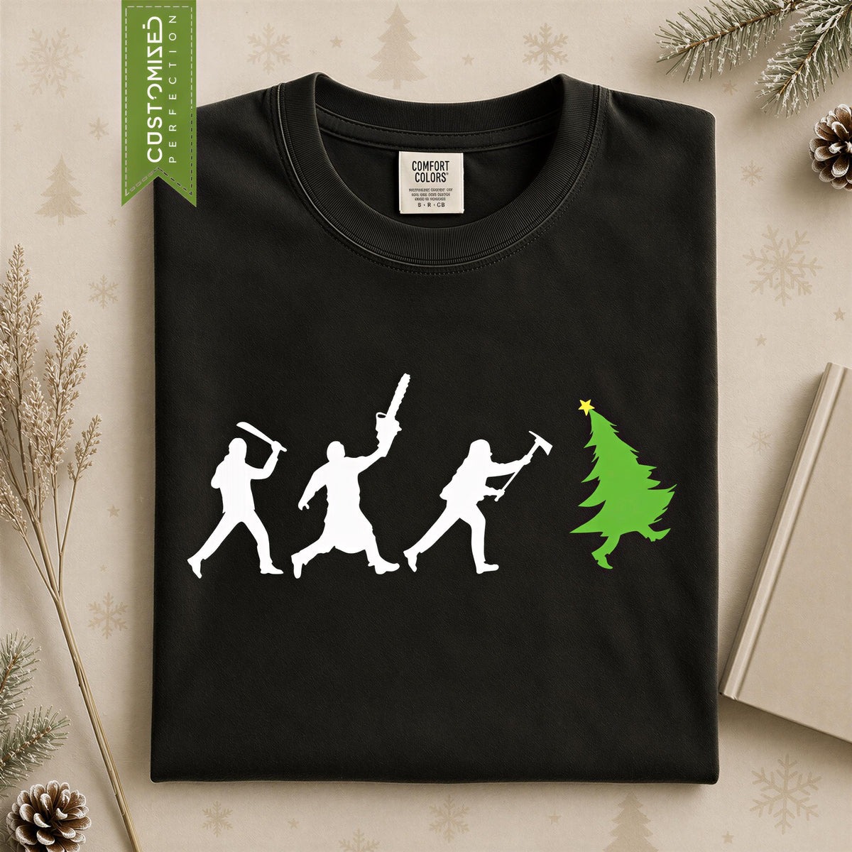 Comfort Colors® Christmas Tree Warrior Shirt, Funny Holiday Tee, Christmas Tree Graphic, Festive Winter Gift