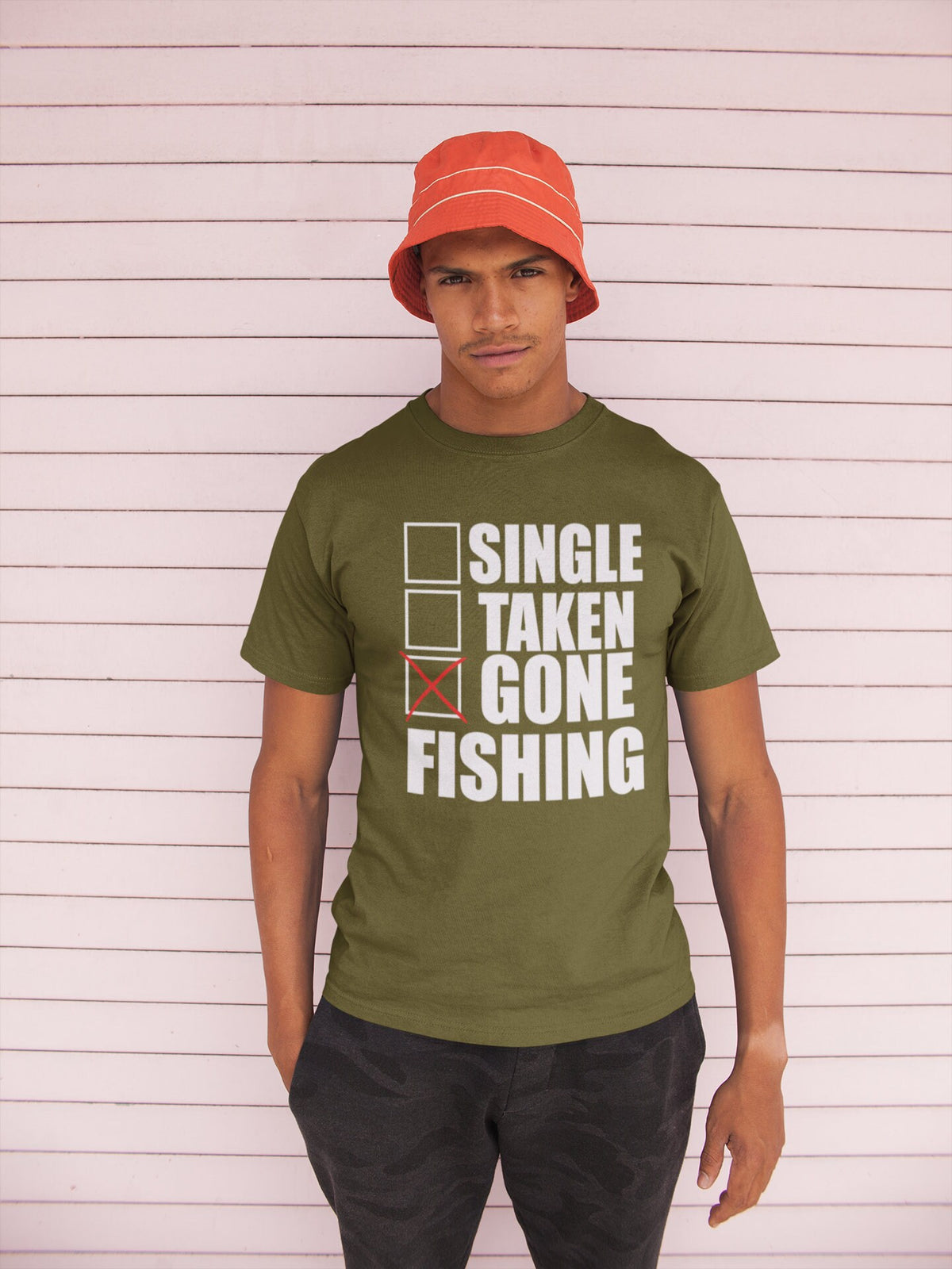 Single Taken Gone Fishing Tackle Rod Line T-shirt