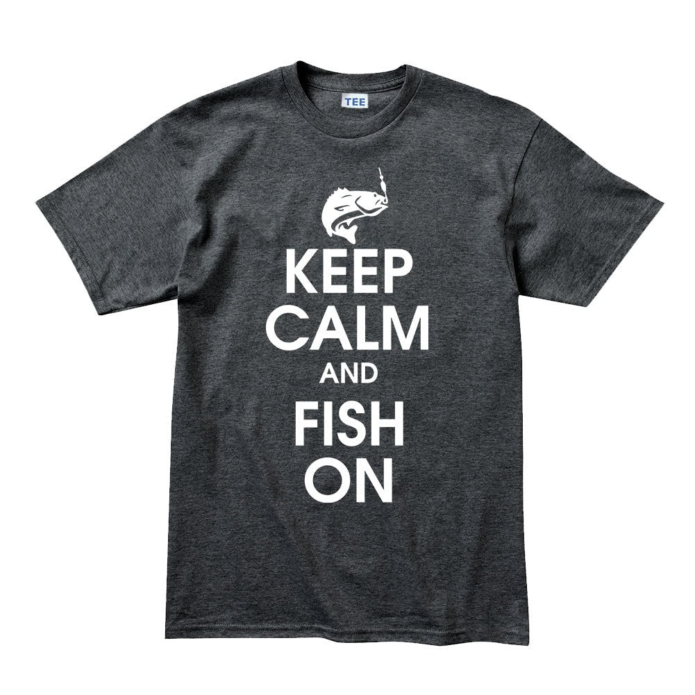 Keep Calm and Fish On Fishing Rod Line Bass Fishing T-shirt
