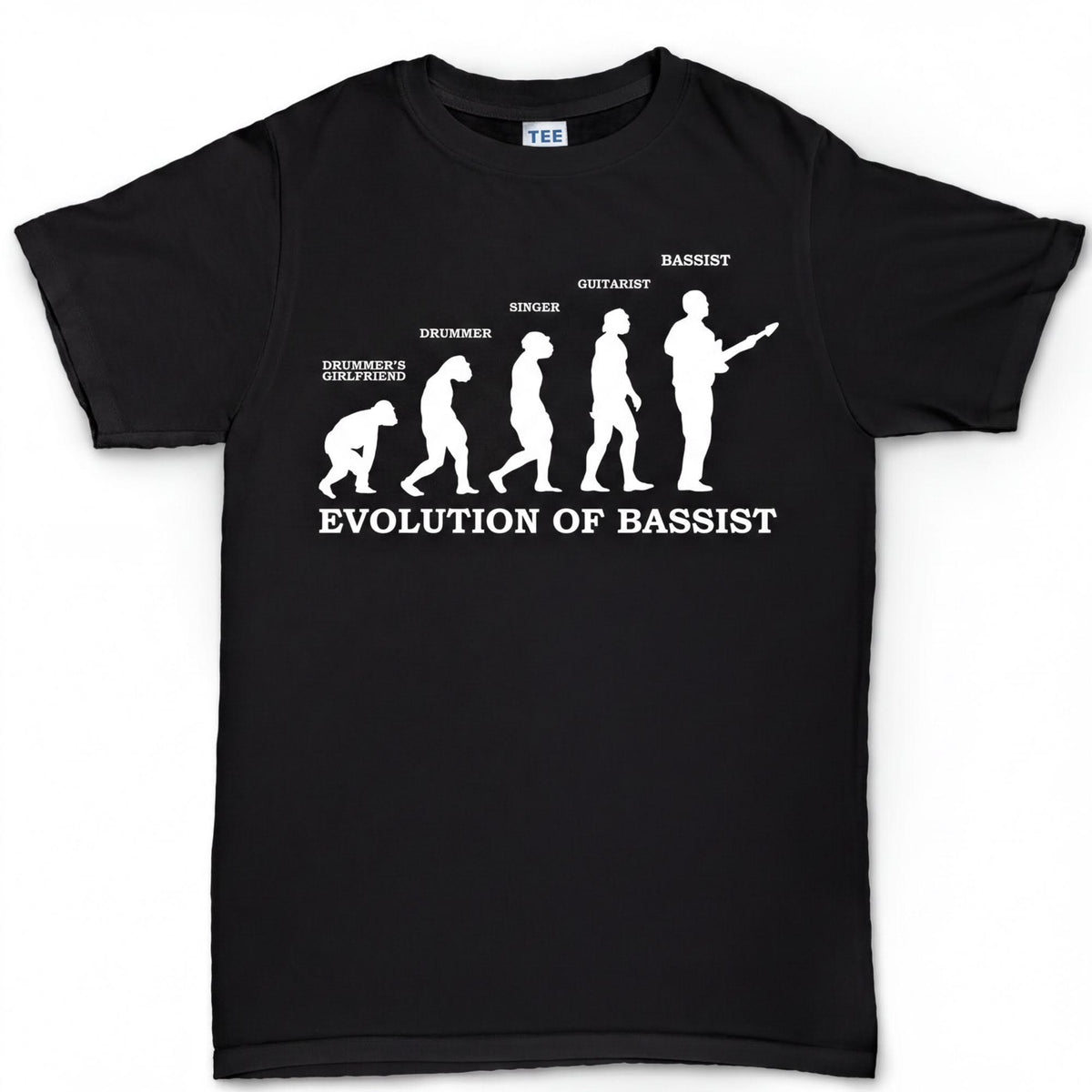 Comfort Colors® Evolution of Bassist T-Shirt, Bass Guitar Funny Musician Tee, Gift for Music Player