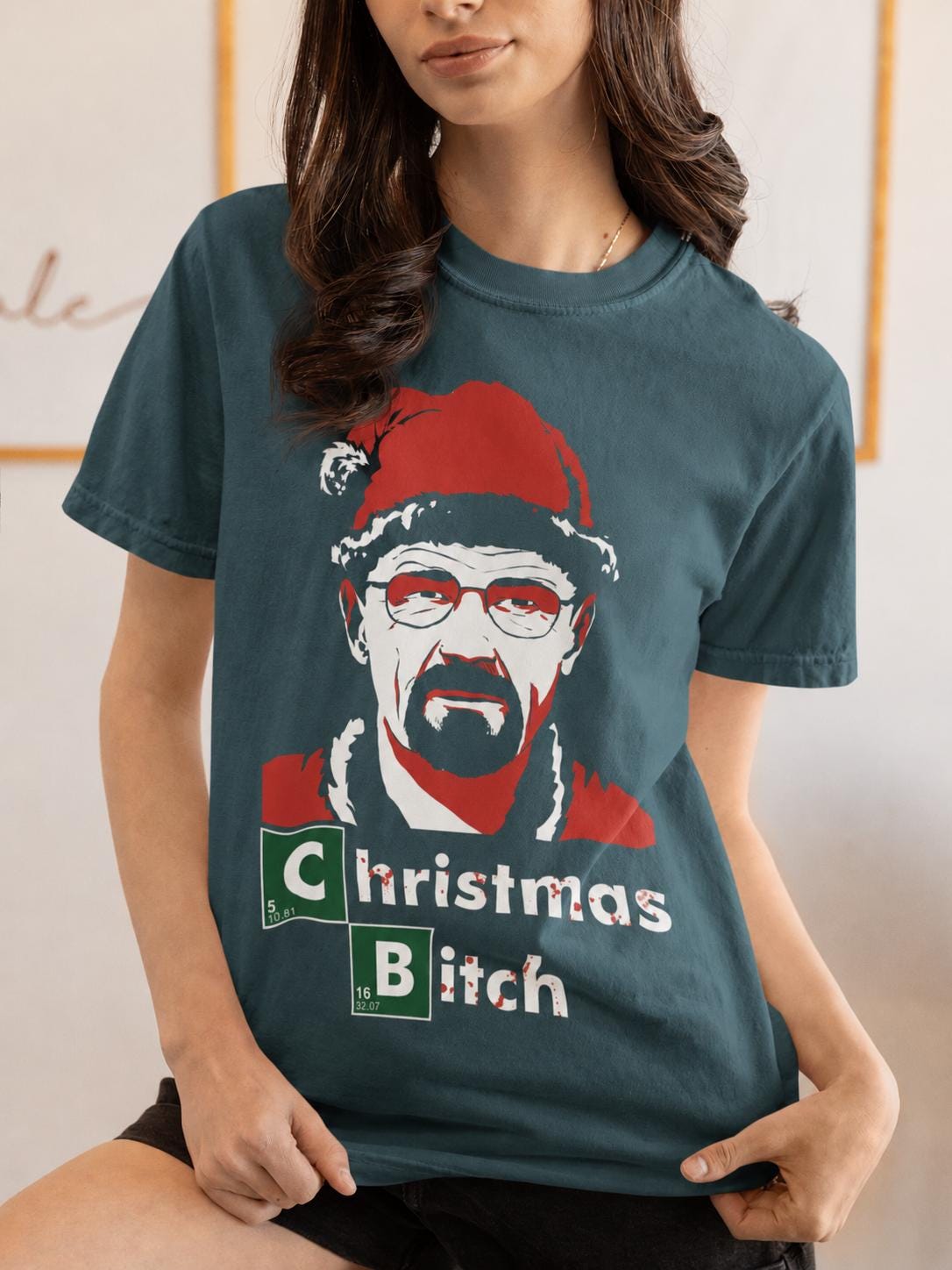 Comfort Colors® Christmas Bitch Shirt, Funny Santa Holiday Tee, Chemistry Christmas Graphic, Retro Festive Gift
