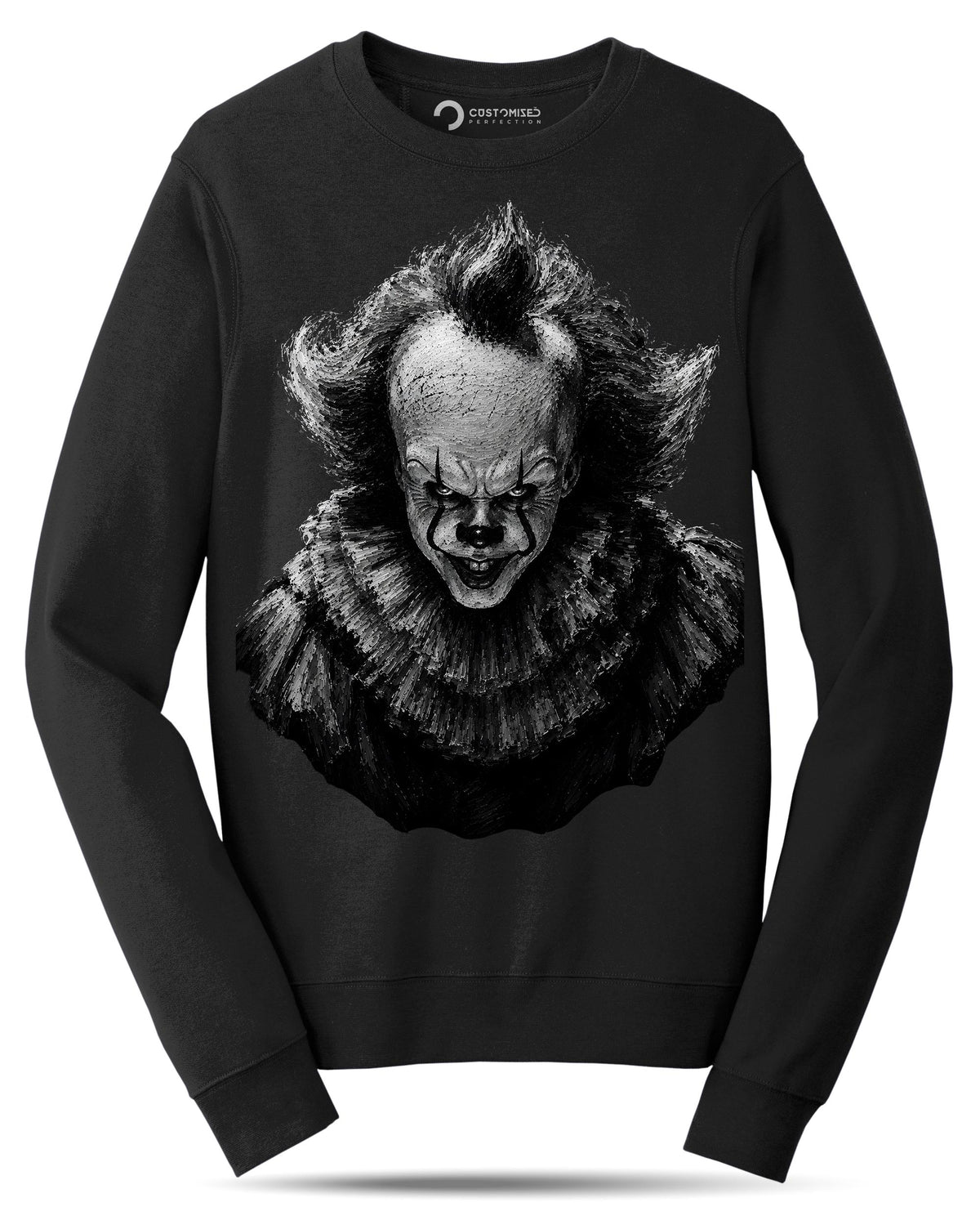 Evil Clown Portrait Shirt, Dark Horror Clown T-Shirt, Creepy Clown Face Hoodie, Black and White Horror Sweatshirt, Halloween Tee Gift