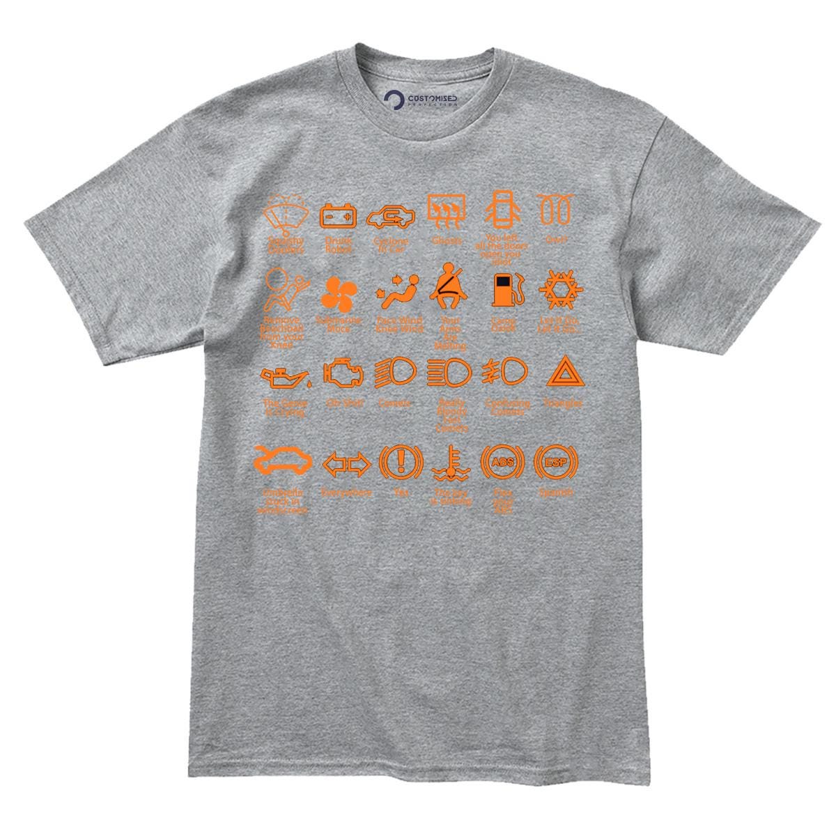Funny Dashboard Warning Lights Shirt | Car Mechanic Humor, Parody Graphic Tee,  Automotive Gift