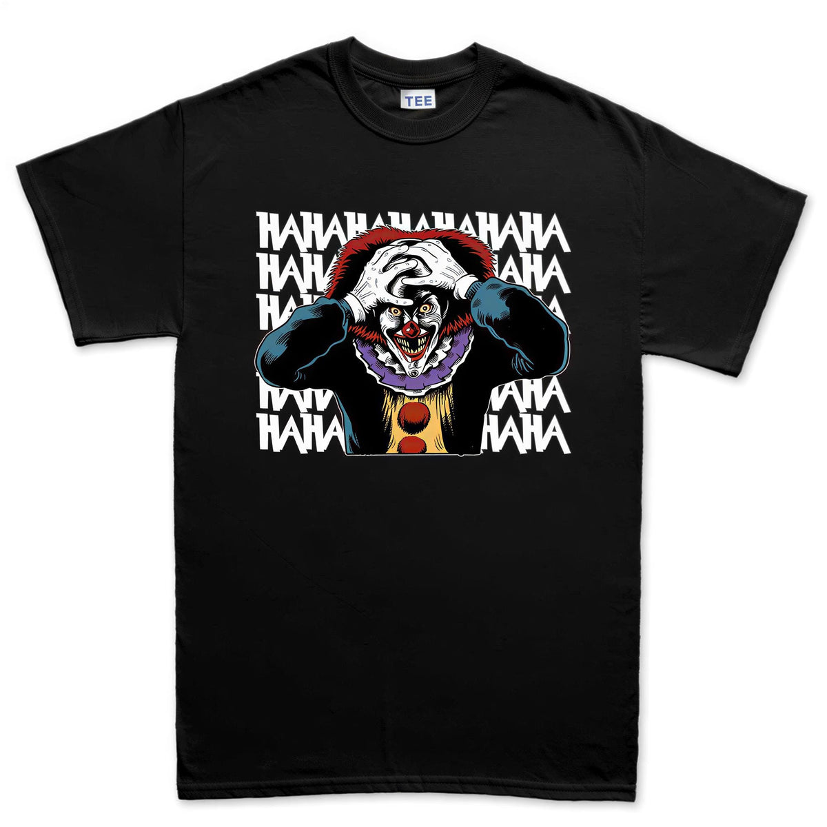 Laughing Clown HAHA Shirt, Colorful Horror Clown T-Shirt, Creepy Laugh Pattern Hoodie, Evil Clown Pop Art Sweatshirt, Halloween Tee Gift