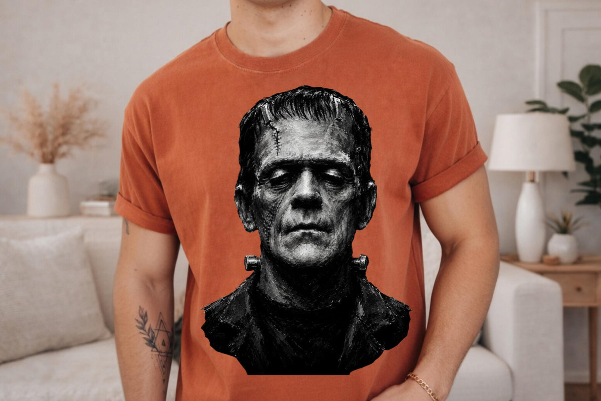 Comfort Colors® Frankenstein Monster Gothic Graphic Tee, Classic Horror Shirt, Halloween Spooky Gift