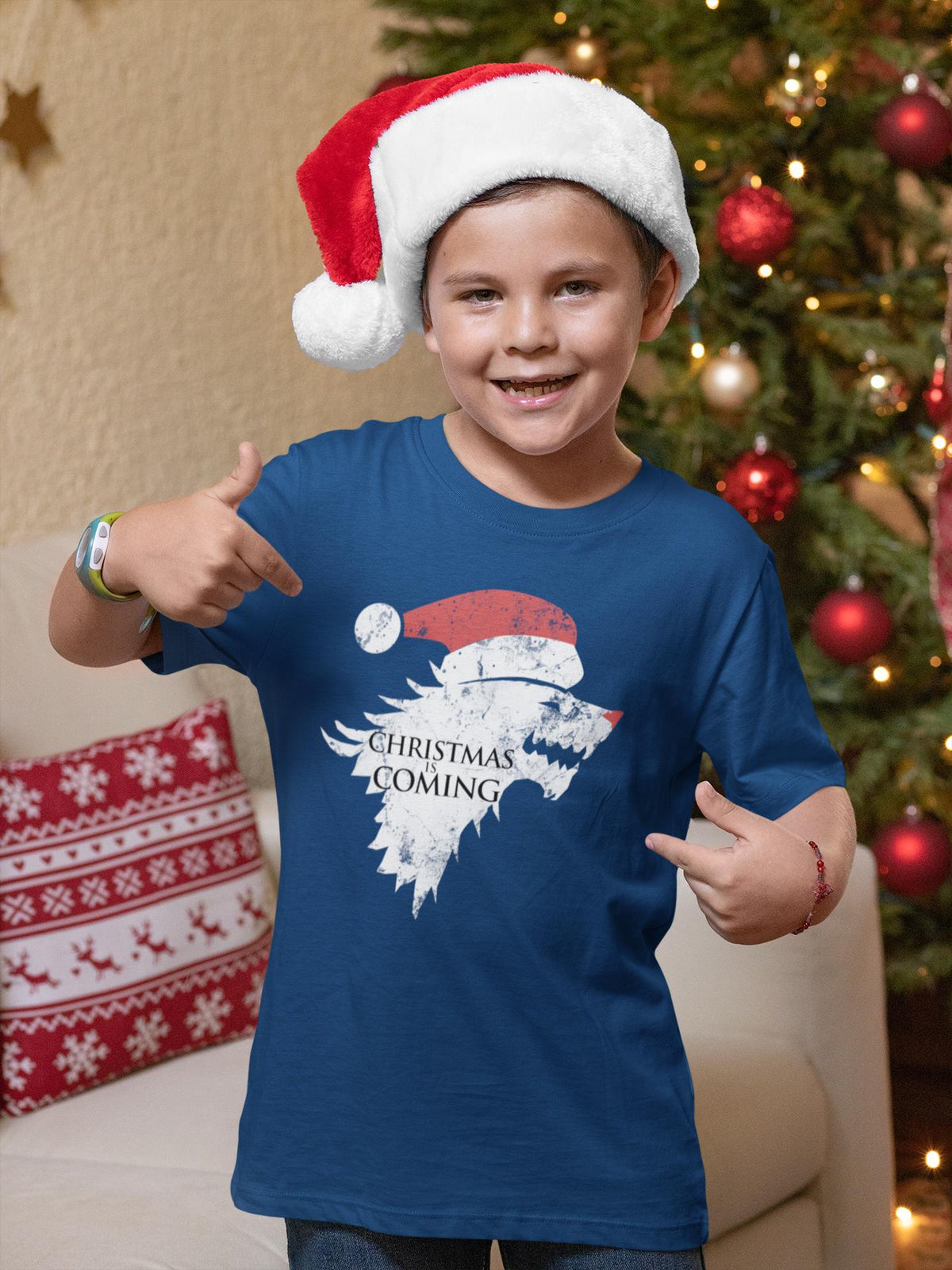 Comfort Colors® Christmas Is Coming Shirt, Santa Wolf Holiday Tee, Winter Graphic, Funny Christmas Gift