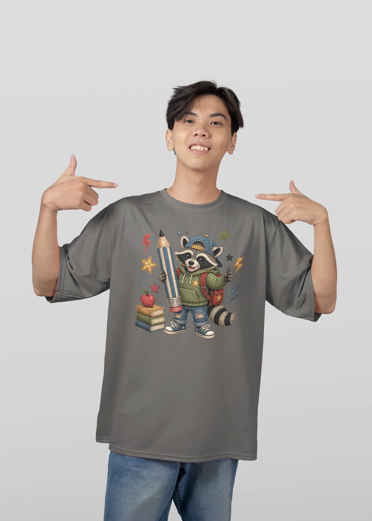 Comfort Colors® Raccoon Back To School Youth T-Shirt, Graphic Tee, Retro Illustration, Kids Casual Top