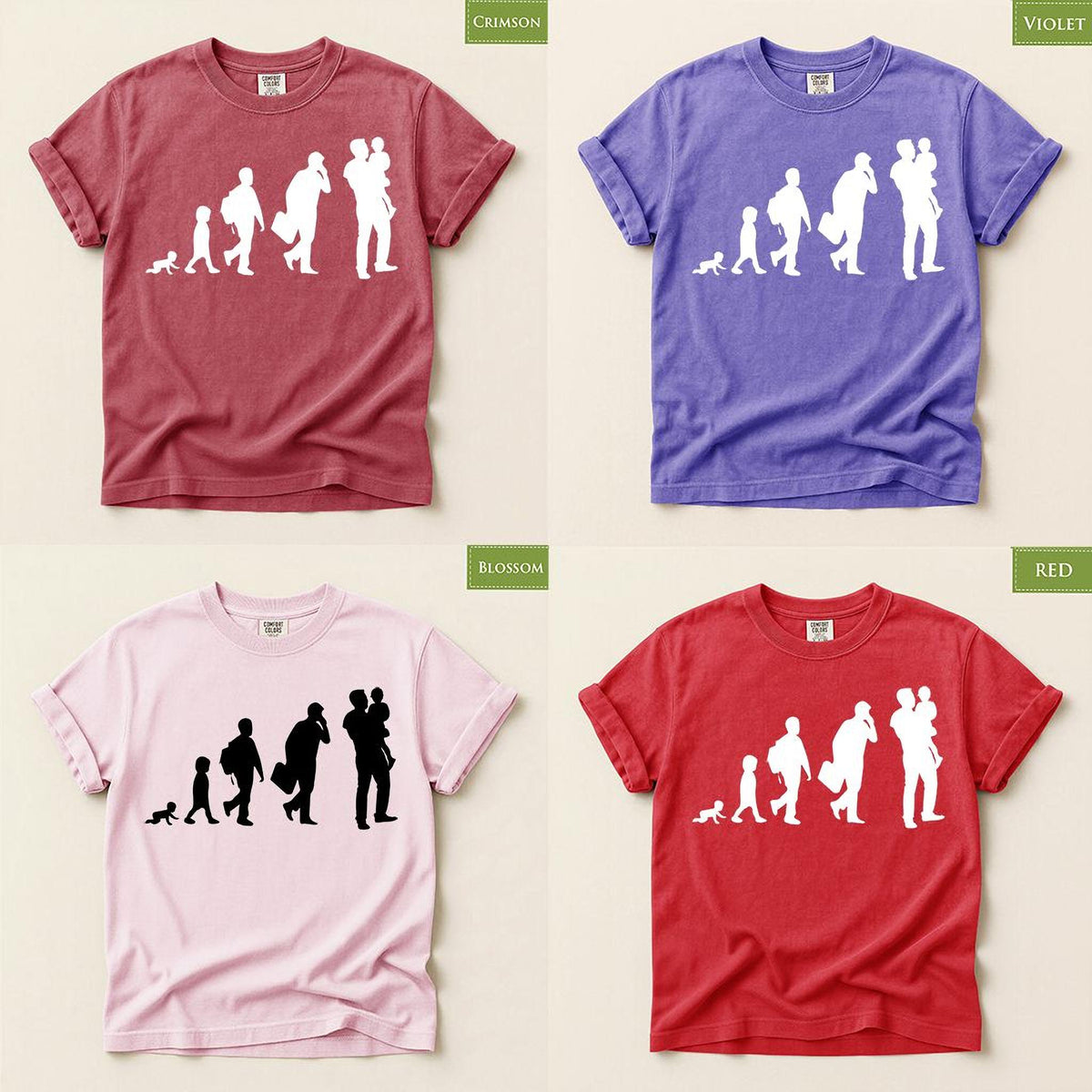 Evolution Of Dad Father's Day Gift for Daddy Birthday Mens T shirt Tee Top T-shirt - R1981