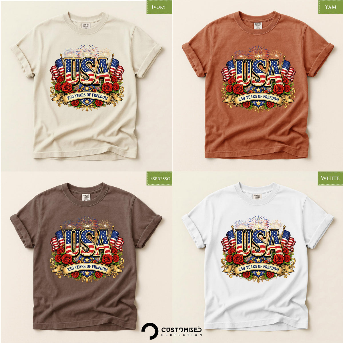 250th Anniversary Shirt, Patriotic USA Tee, Comfort Colors® America 250