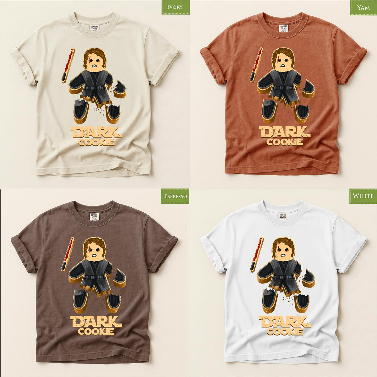 Comfort Colors® Dark Cookie Shirt, Dark Warrior Graphic Tee, Funny Cookie Shirt, Unique Gift, Gamer Inspired Apparel