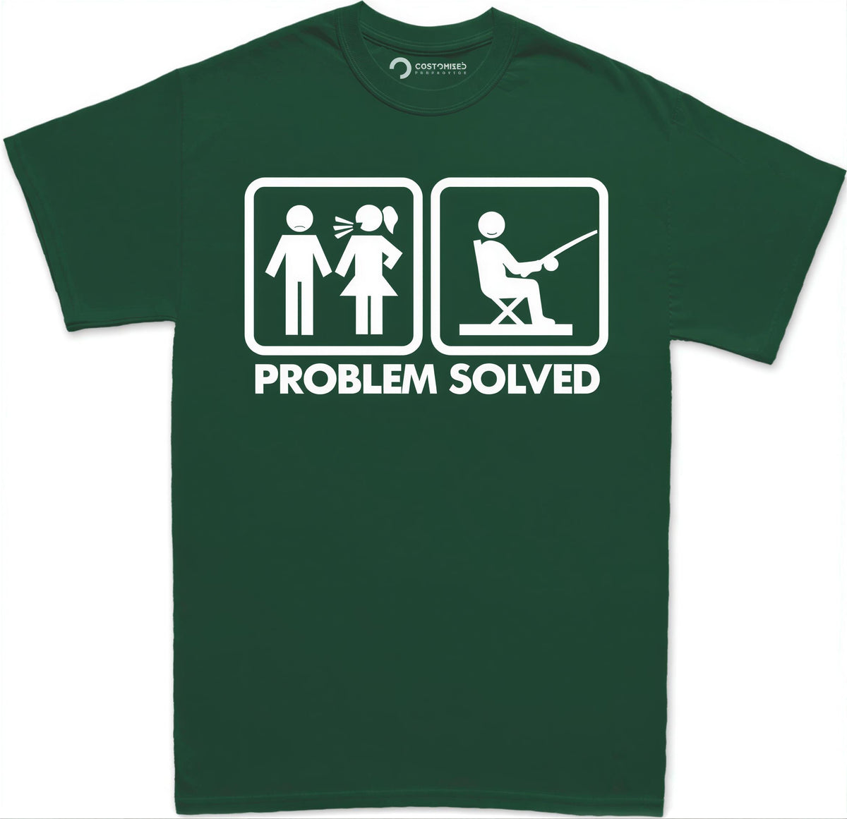 Funny Fishing Shirt for Men, Problem Solved Tee, Fishermen Angler Gift