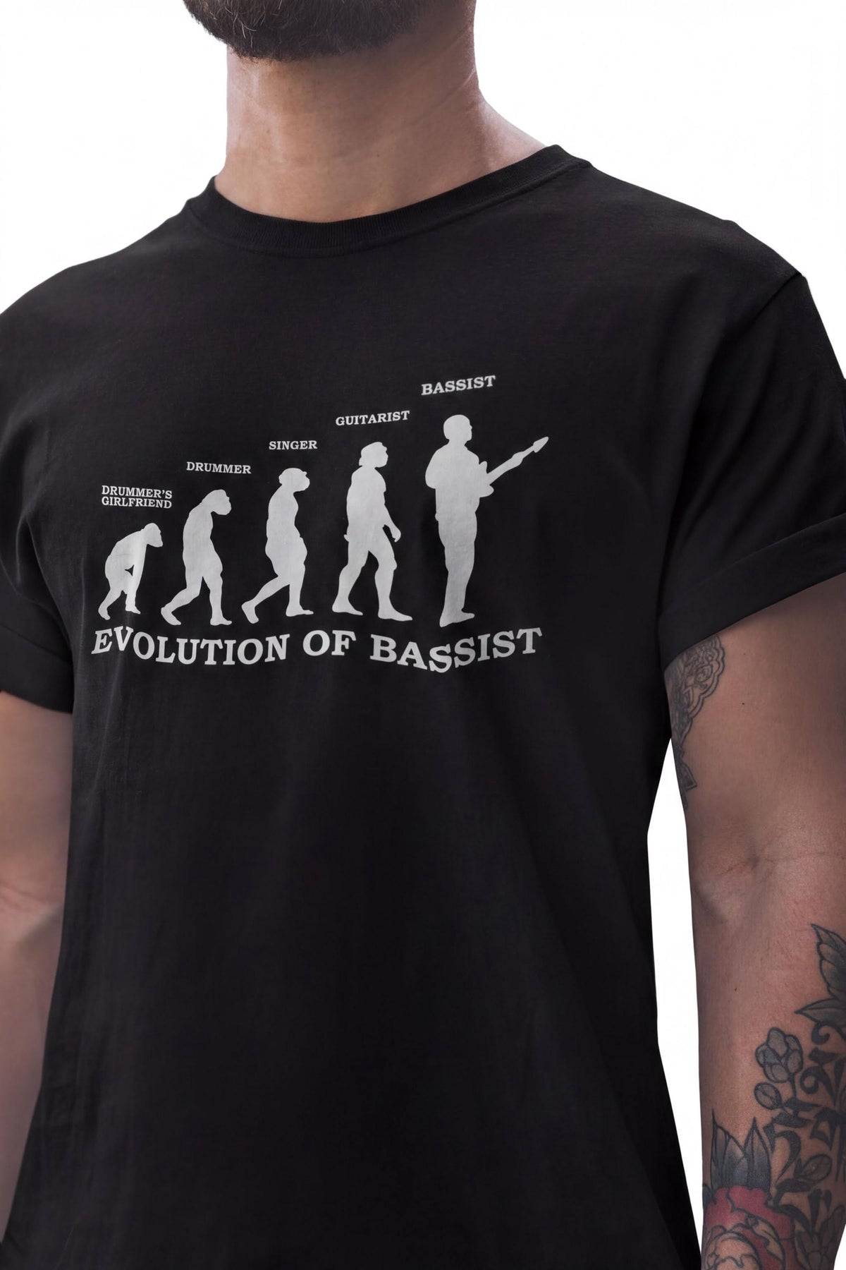 Comfort Colors® Evolution of Bassist T-Shirt, Bass Guitar Funny Musician Tee, Gift for Music Player