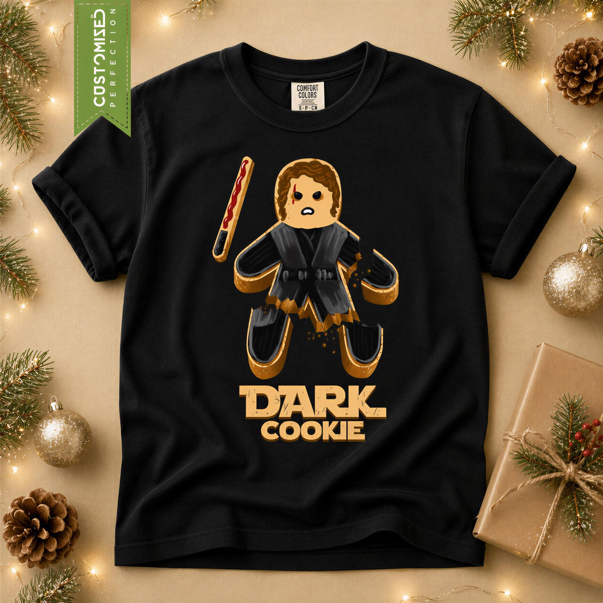 Comfort Colors® Dark Cookie Shirt, Dark Warrior Graphic Tee, Funny Cookie Shirt, Unique Gift, Gamer Inspired Apparel