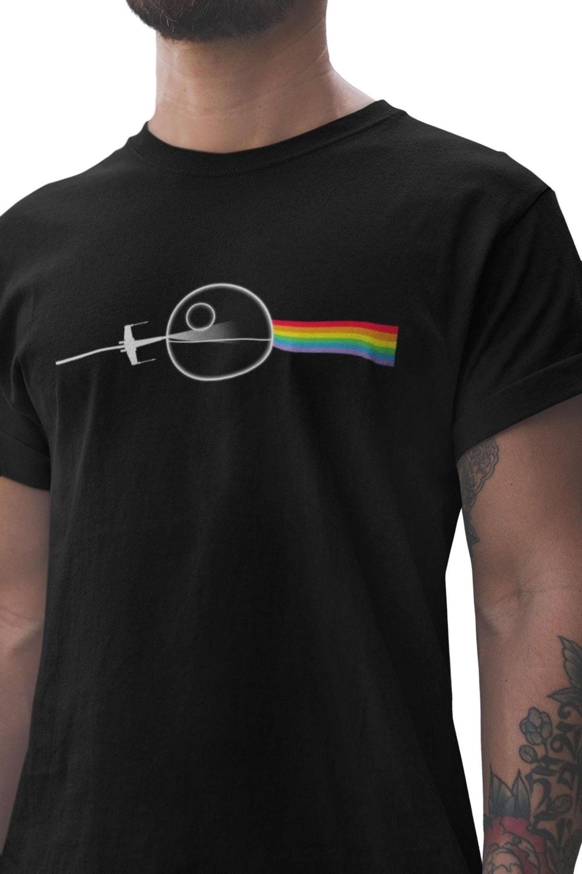 Dark Side of the Death Star T-Shirt: Rainbow Moon Tee