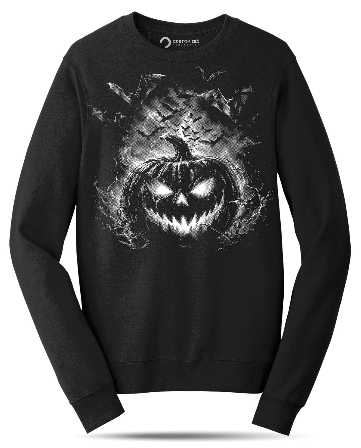 Glowing Jack O Lantern Shirt, Bat Swarm Halloween T-Shirt, Evil Pumpkin Face Hoodie, Dark Horror Halloween Sweatshirt, Spooky Tee Gift