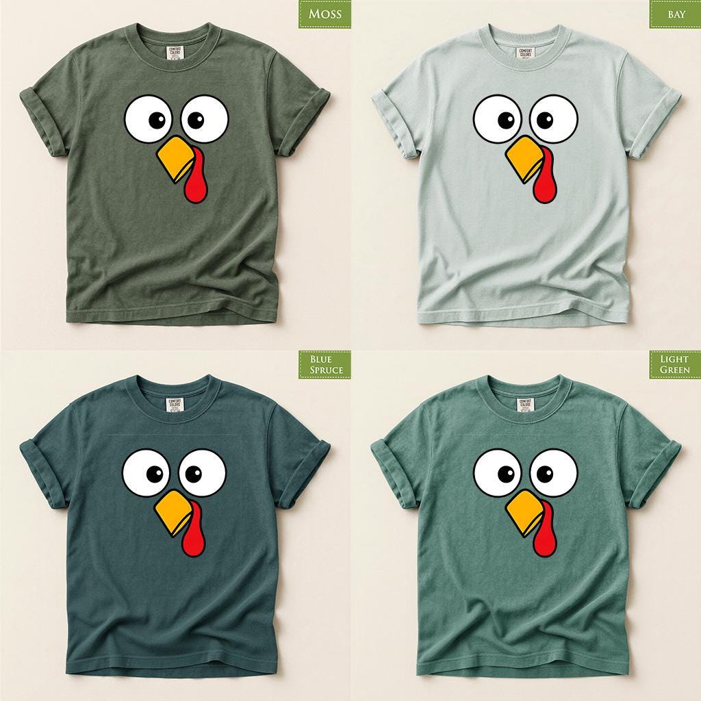 Comfort Colors® Funny Turkey Shirt, Thanksgiving Gobbler Tee, Silly Bird Graphic, Fall Gift
