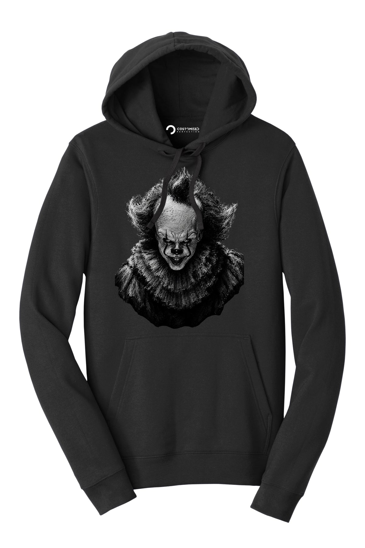 Evil Clown Portrait Shirt, Dark Horror Clown T-Shirt, Creepy Clown Face Hoodie, Black and White Horror Sweatshirt, Halloween Tee Gift