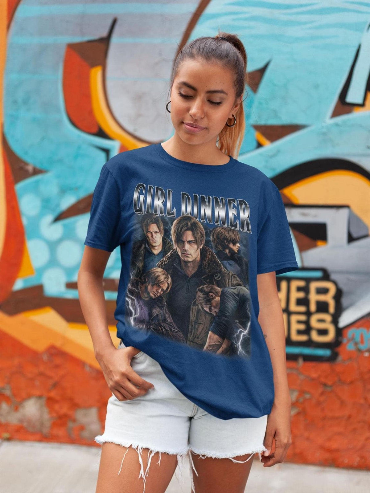 Girl Dinner Shirt, Resident Evil Tee, Leon Kennedy Comfort Colors® Top