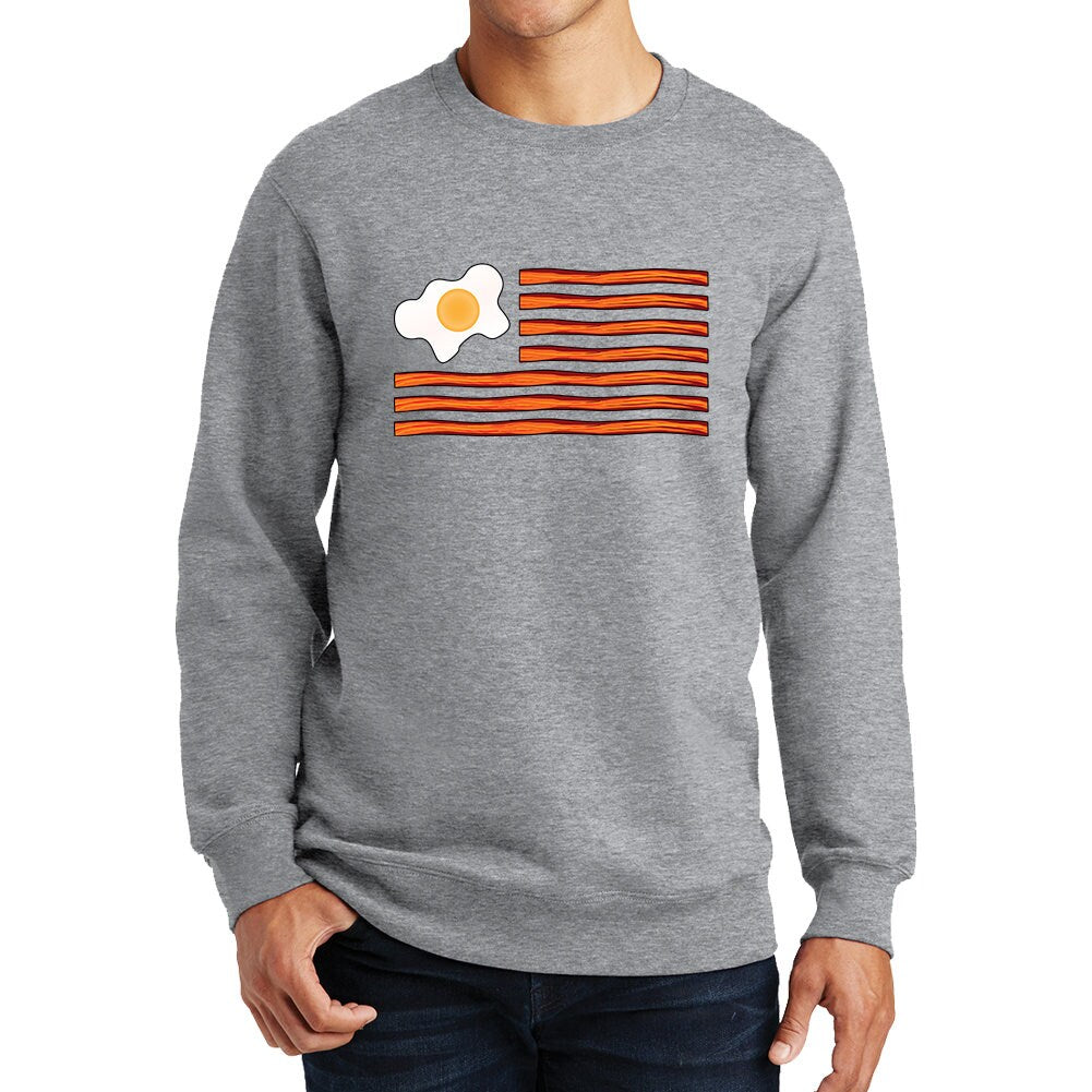 American Bacon USA Flag Funny Food Joke Poof Sweatshirt