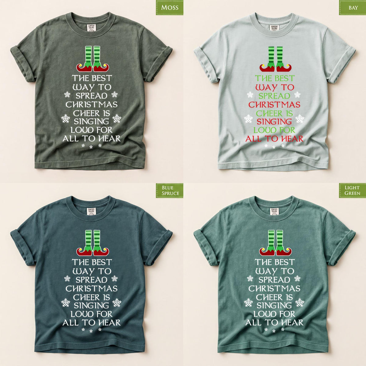 Comfort Colors® Christmas Cheer Shirt, Funny Elf-Inspired Holiday Tee, Singing Christmas Graphic, Festive Gift