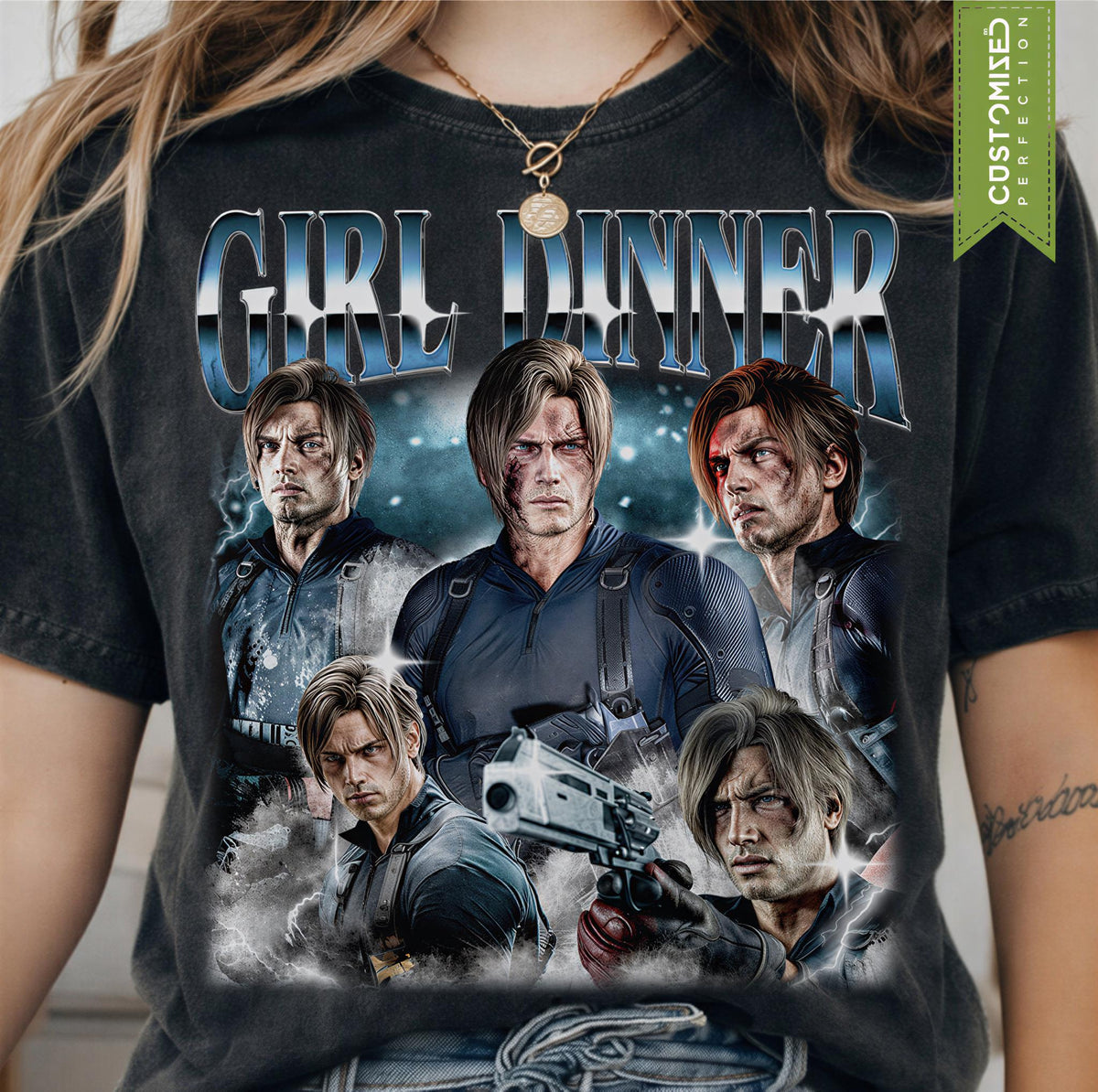 Comfort Colors® Girl Dinner Leon Kennedy T-Shirt, Resident Evil Tee, Requiem RE9 Fan Gift for Gamers