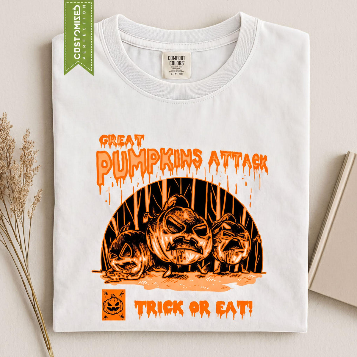 Great Pumpkin Attack Halloween Shirt, Comfort Colors® Trick Or Treat Tee, Spooky Season Top, Fall Autumn Tshirt