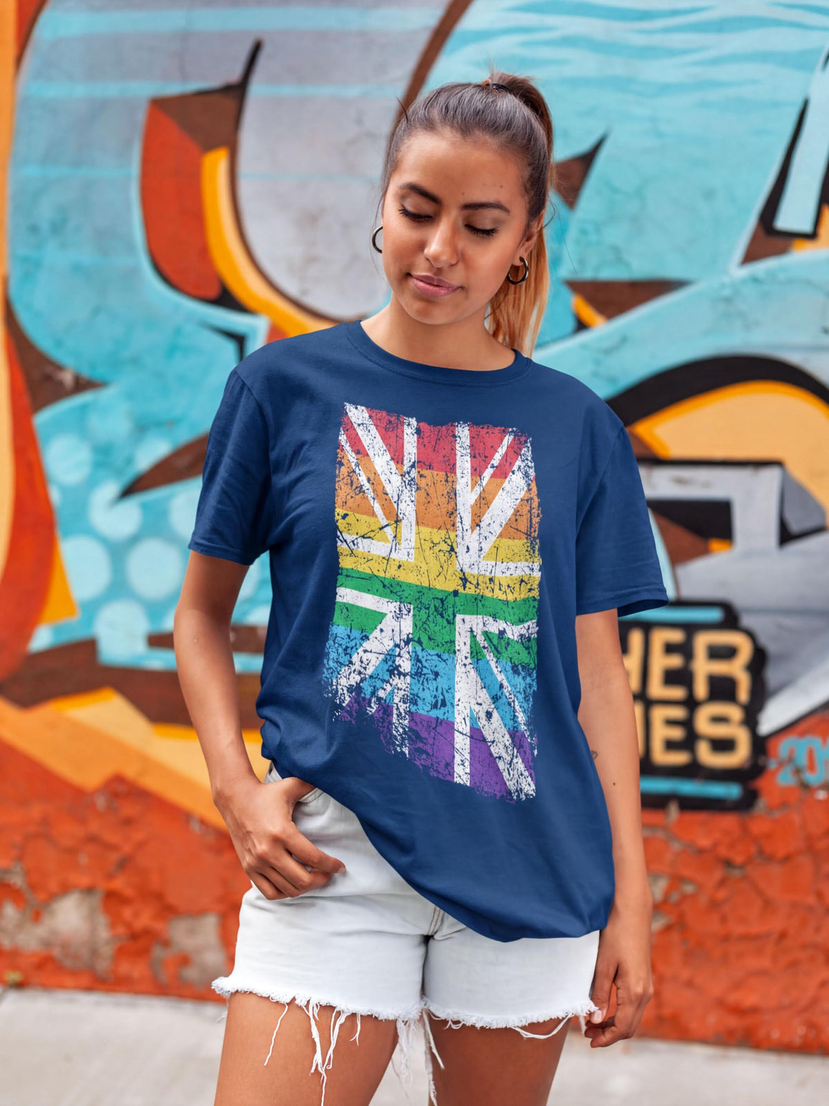 Comfort Colors® UK Union Jack Pride Flag Shirt, LGBTQIA2 Rights Top, British Gay Parade