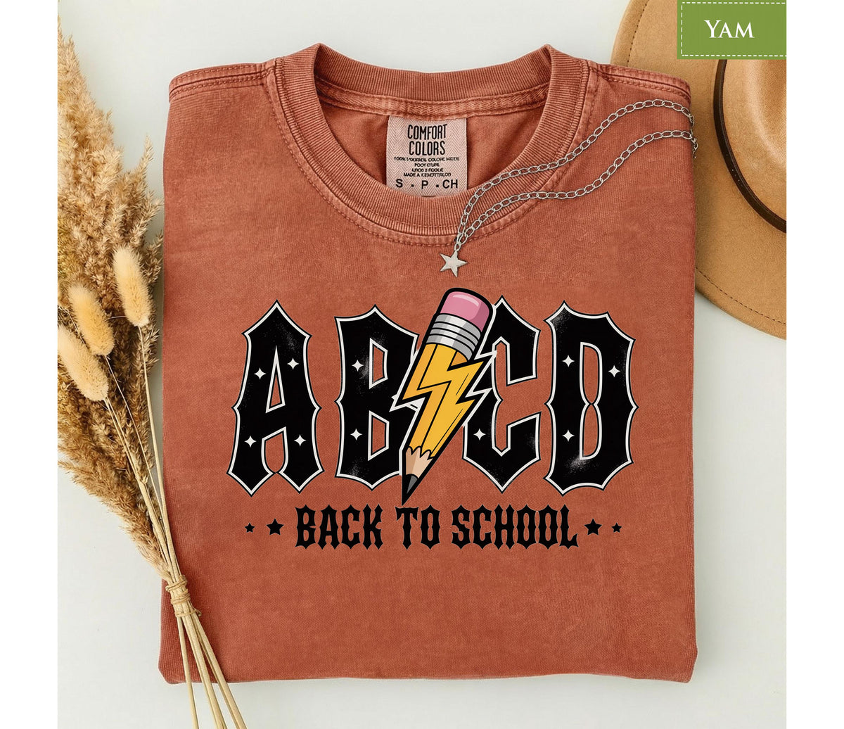 Comfort Colors® ABCD Back to School Shirt, Funny Teacher Student Rock Tee, BTS Graphic First Day Top