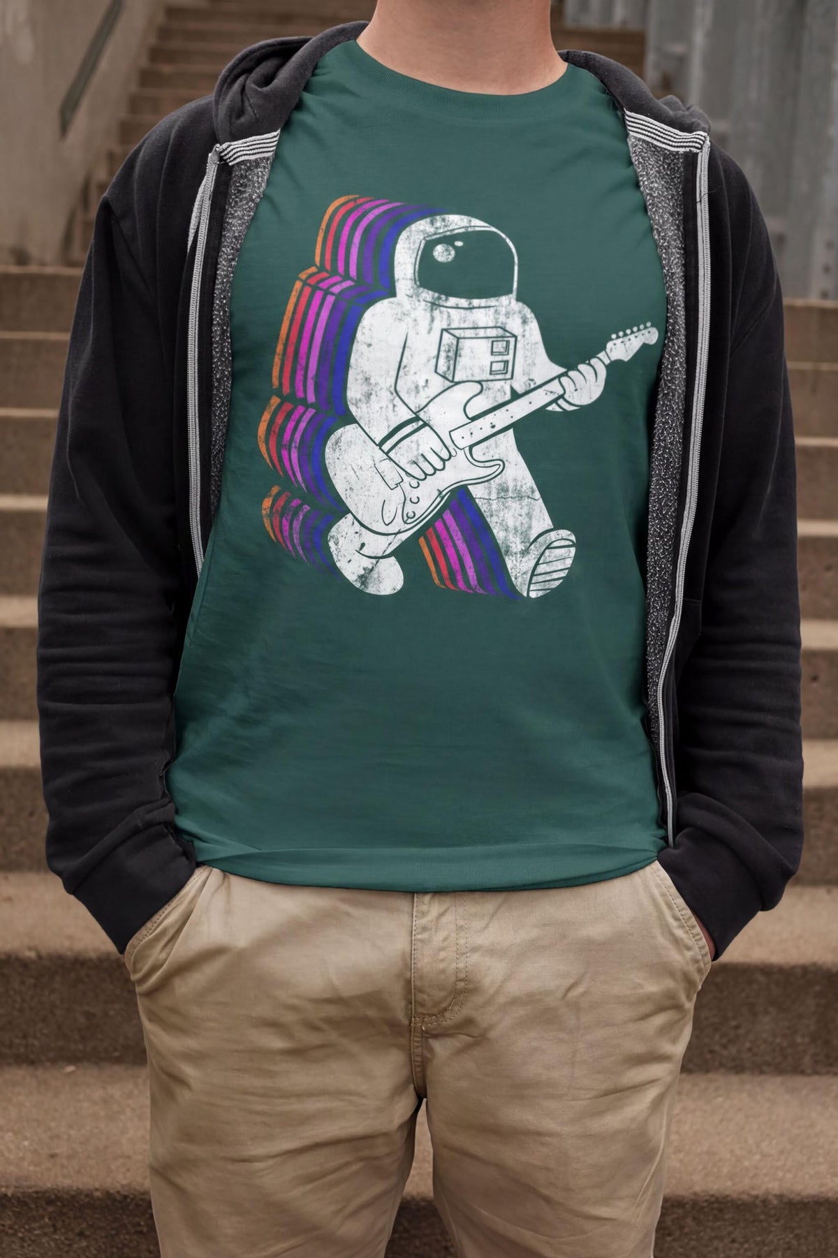 Comfort Colors® Astronaut Guitar T-Shirt, Electric Guitar Player Tee, Rock Music Gift