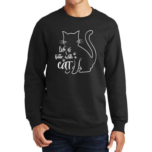 Life Is Better With A Cat Kitten Pet  Sweatshirt