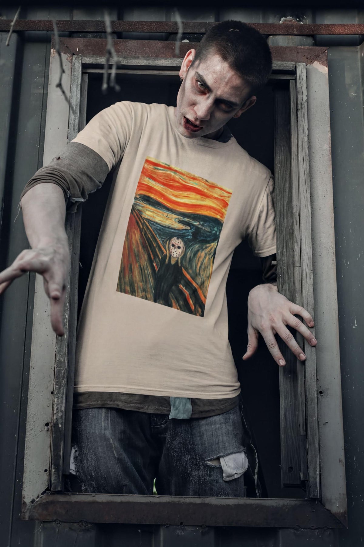 Comfort Colors® Halloween Scream Edvard Munch Shirt, Jason Mask Tee, Scary Costume Fall Autumn Top