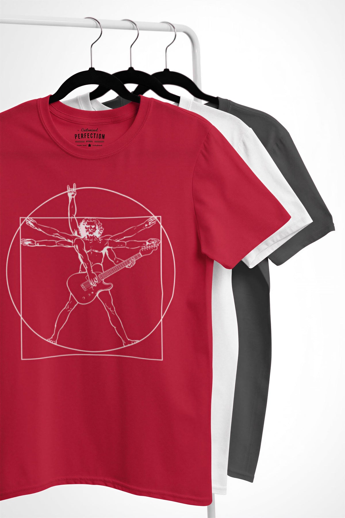 Comfort Colors® Vitruvian Guitarist Shirt, Da Vinci Guitar T-shirt, Guitar Lover Tee