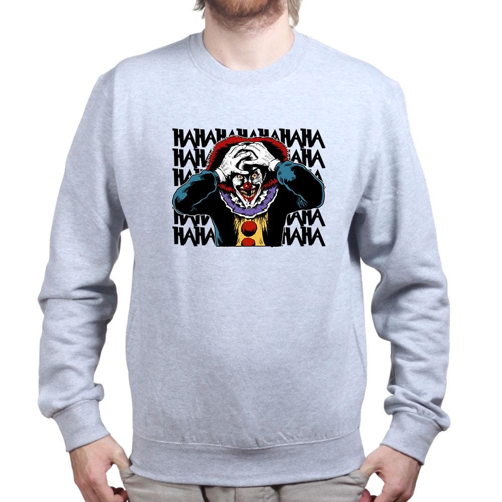 Laughing Clown HAHA Shirt, Colorful Horror Clown T-Shirt, Creepy Laugh Pattern Hoodie, Evil Clown Pop Art Sweatshirt, Halloween Tee Gift