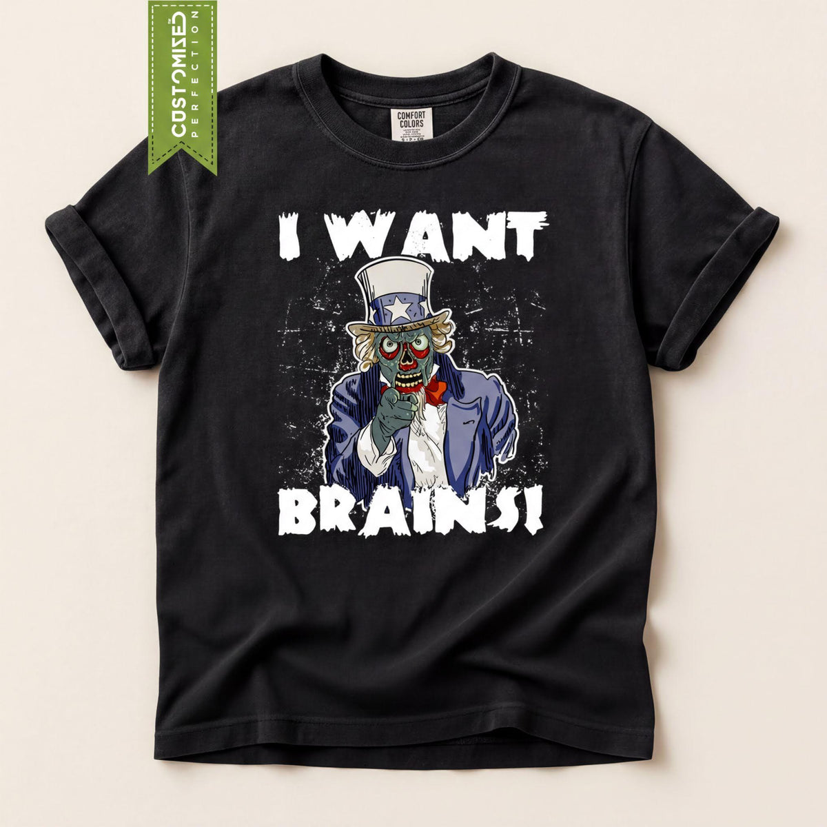 Zombie Uncle Sam T-shirt, Comfort Colors® Halloween Tee, Trick Or Treat Fall Tshirt, Scary Spooky Season Top