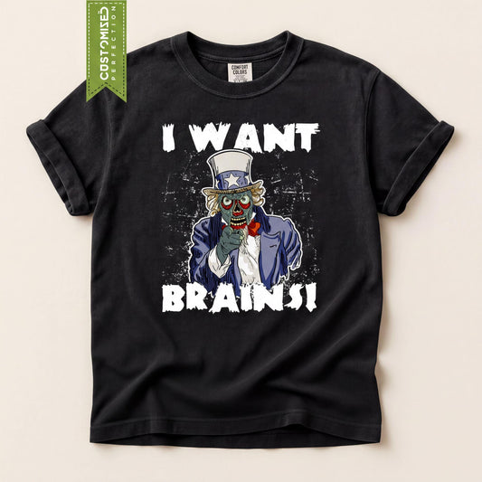 Zombie Uncle Sam T-shirt, Comfort Colors® Halloween Tee, Trick Or Treat Fall Tshirt, Scary Spooky Season Top