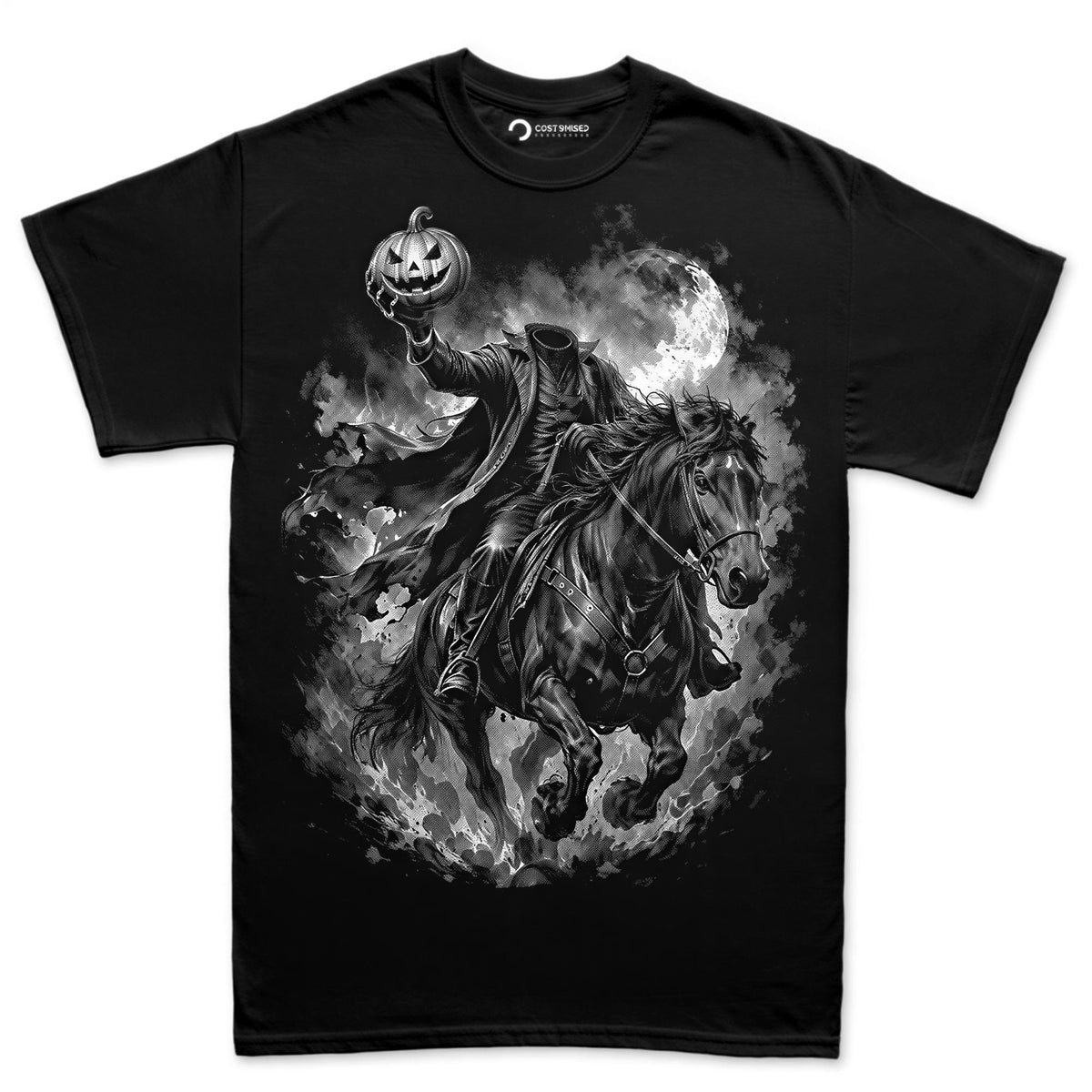 Headless Horseman Shirt, Pumpkin Head Halloween T-Shirt, Gothic Horse Rider Hoodie, Dark Fantasy Halloween Sweatshirt, Spooky Tee Gift