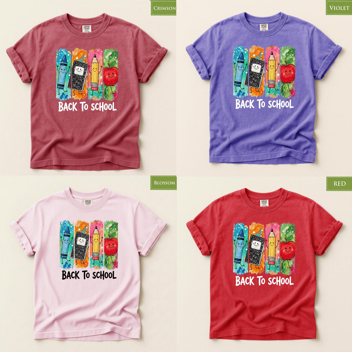 Comfort Colors® Back To School Shirt | Cute Kawaii Crayon Pencil Tee | Teacher Kids Gift