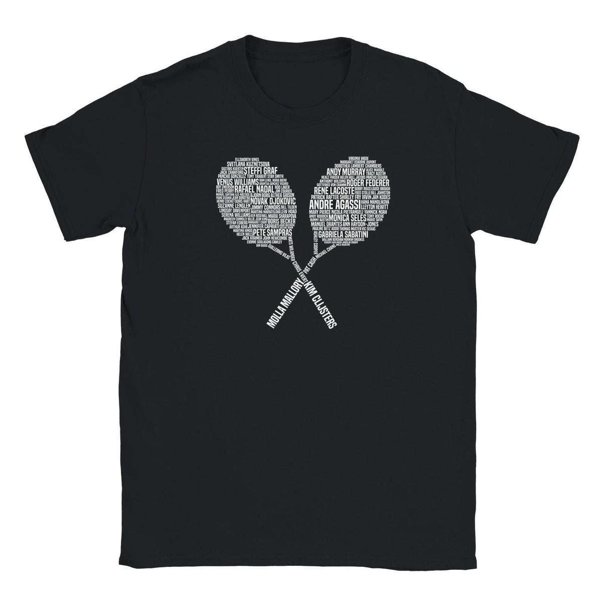 Mens Tennis Legends Champions Player Tribute T shirt Tee Top T-shirt