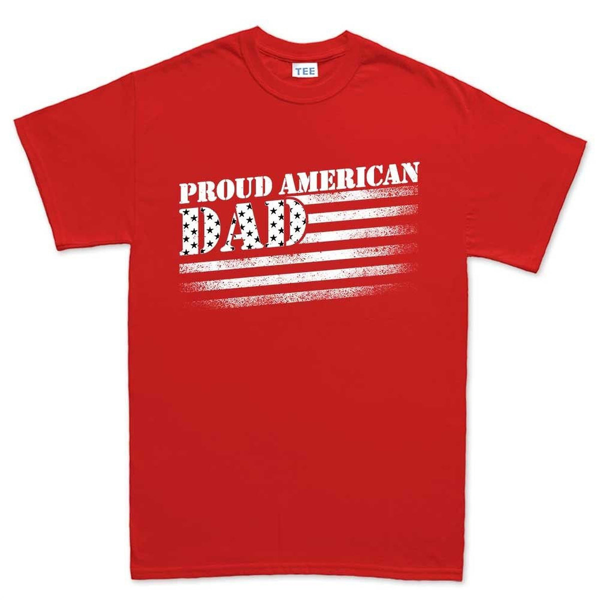 Proud American Dad T-Shirt, Patriotic Flag Graphic Tee