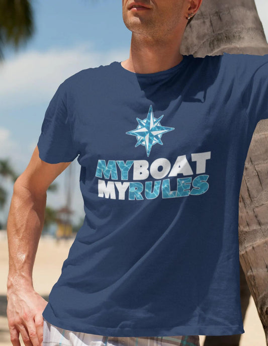 Funny Sailing Boat T-Shirt | My Boat My Rules Fishing Gift
