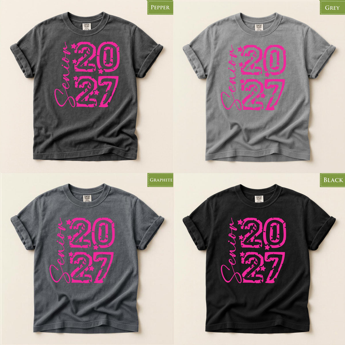 Comfort Colors® Senior 2027 Shirt, Back to School Class of 2027 Graduation Tee, Senior Year Gift Top