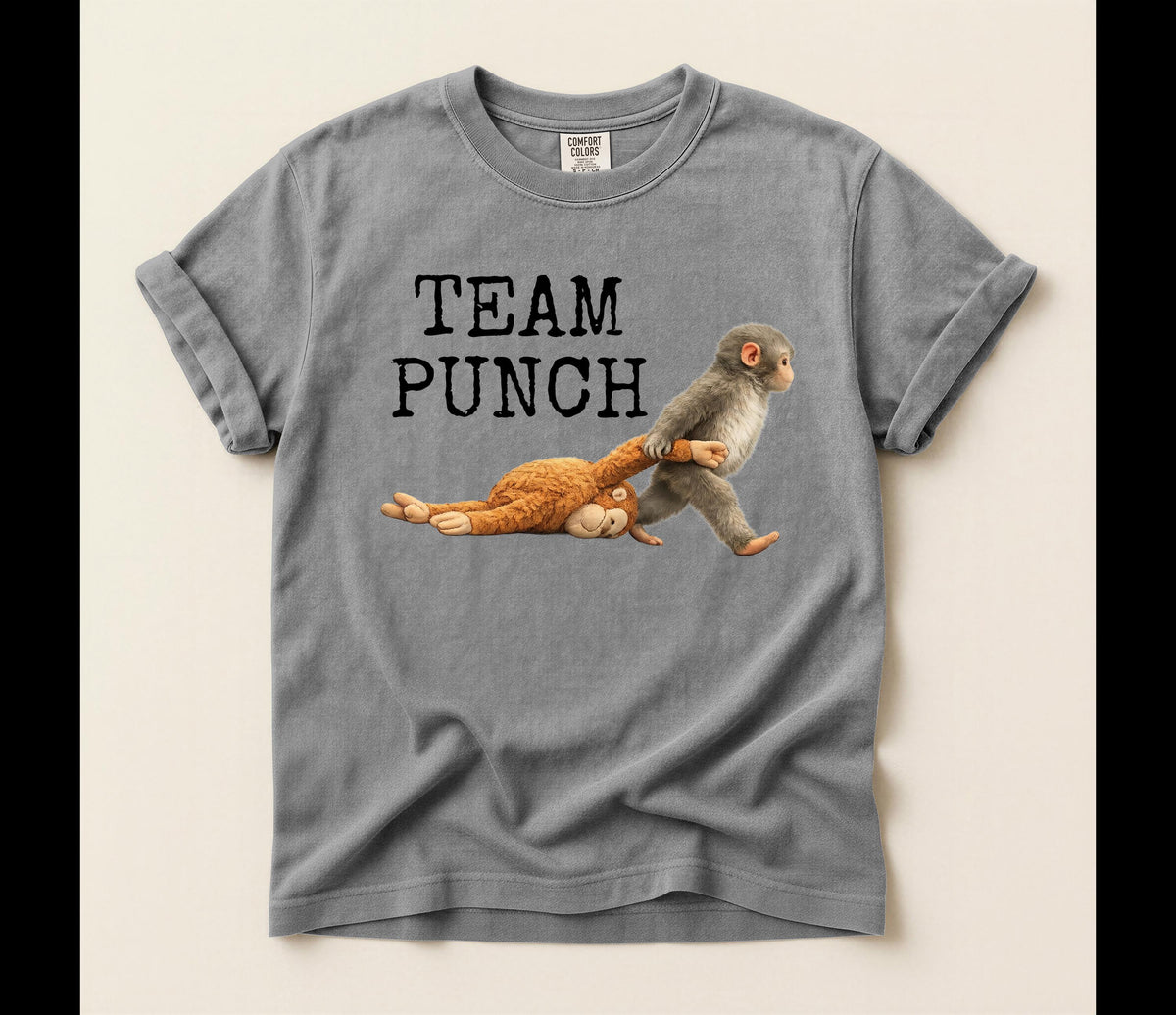 Team Punch Comfort Colors® T-Shirt, Baby Monkey Tee, Emotional Support Tshirt