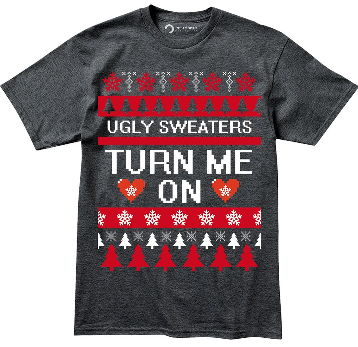 Funny Christmas Shirt for Men, Funny Christmas Gift T shirt, Ugly Christmas Tee, Funny Holiday Shirt, Ugly Sweaters Turn Me On Mens T shirt