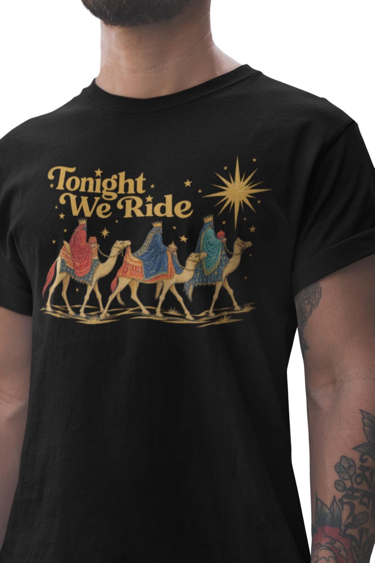 Tonight We Ride Wise Men Shirt, Three Kings Nativity T-Shirt, Christian Christmas Hoodie, Star of Bethlehem Sweatshirt, Faith Tee Gift