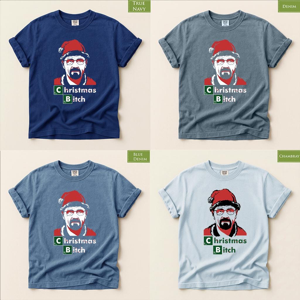 Comfort Colors® Christmas Bitch Shirt, Funny Santa Holiday Tee, Chemistry Christmas Graphic, Retro Festive Gift